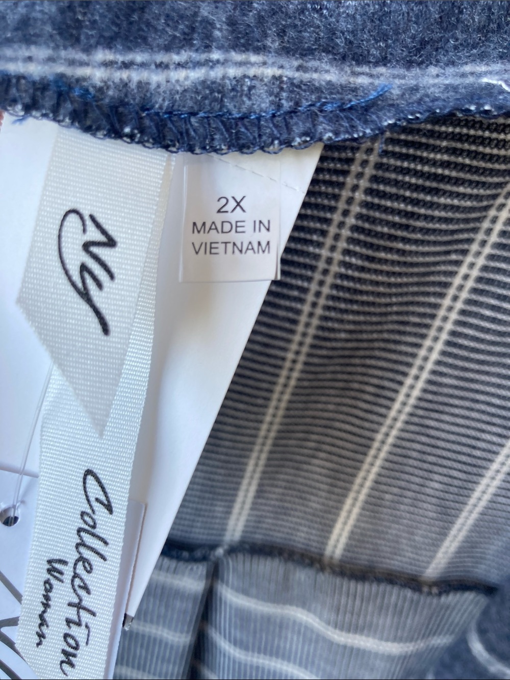 NY Collection stripes print open front top boho casual business casual 2X - Picture 12 of 17